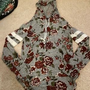 Womens Floral grey hoodie